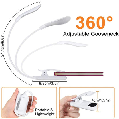 8027D-2 7 Beads LED Eye Protection Reading Folding Book Clip Light(White) by bashfashion