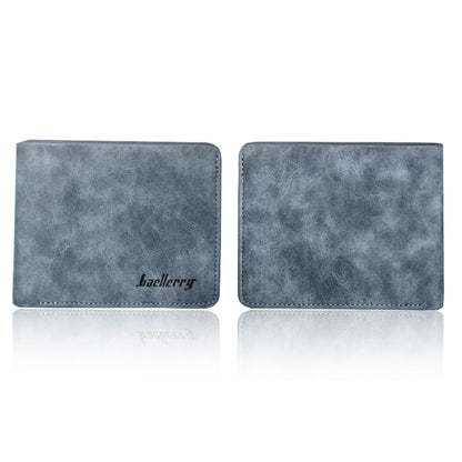 Baellerry BLR1152 Men Short Wallet Vintage Frosted Two Fold Wallet(Coffee Horizontal) by Baellerry