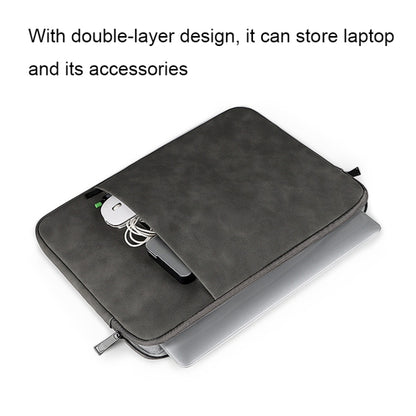 ND01DZ Double Layer Waterproof Laptop Liner Bag, Size: 14.1-15.4 inches(Dark Gray) by bashfashion