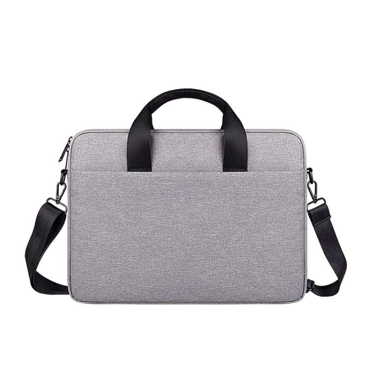ST09 Portable Single-shoulder Laptop Bag, Size: 15.6 inches(Gray with Shoulder Strap) by bashfashion