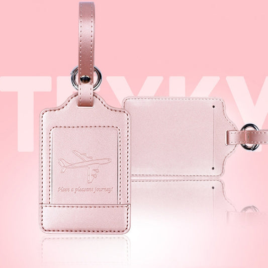 PU Leather Luggage Tag Multifunctional Suitcase Identification Tag(Rose Gold) by bashfashion