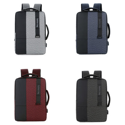 140 Large-capacity Business Commuter Laptop Backpack with USB Charging Interface(Blue) by bashfashion