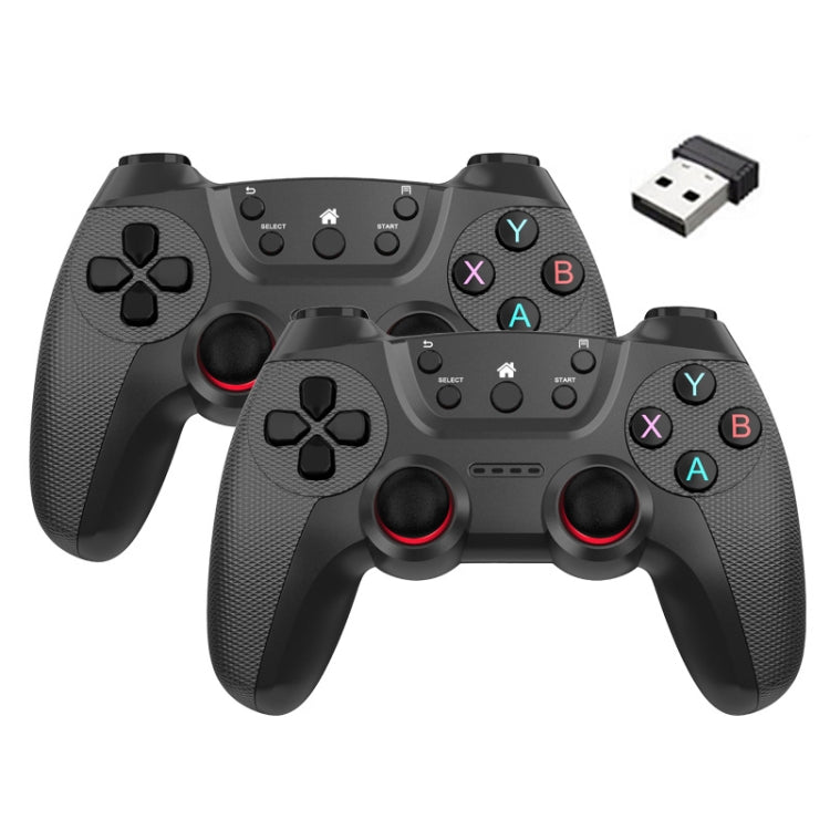 KM-029 2.4G One for Two Doubles Wireless Controller Support PC / Linux / Android / TVbox(Battle Gray) by bashfashion