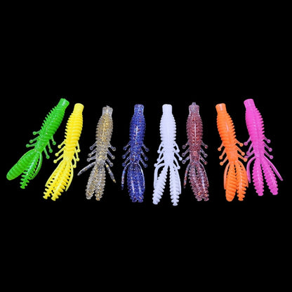 50pcs Small Reverse Threaded Floating Inverted Shrimp Bait(Yellow) by bashfashion