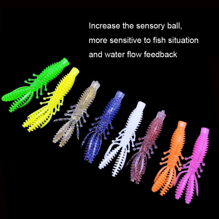 50pcs Small Reverse Threaded Floating Inverted Shrimp Bait(Yellow) by bashfashion