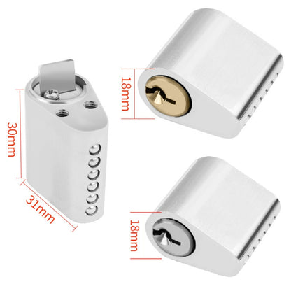 Fire Door Lock Cylinder Door Latch Fittings With Key, Model: Aluminum Core Interlocking+1 Key by bashfashion