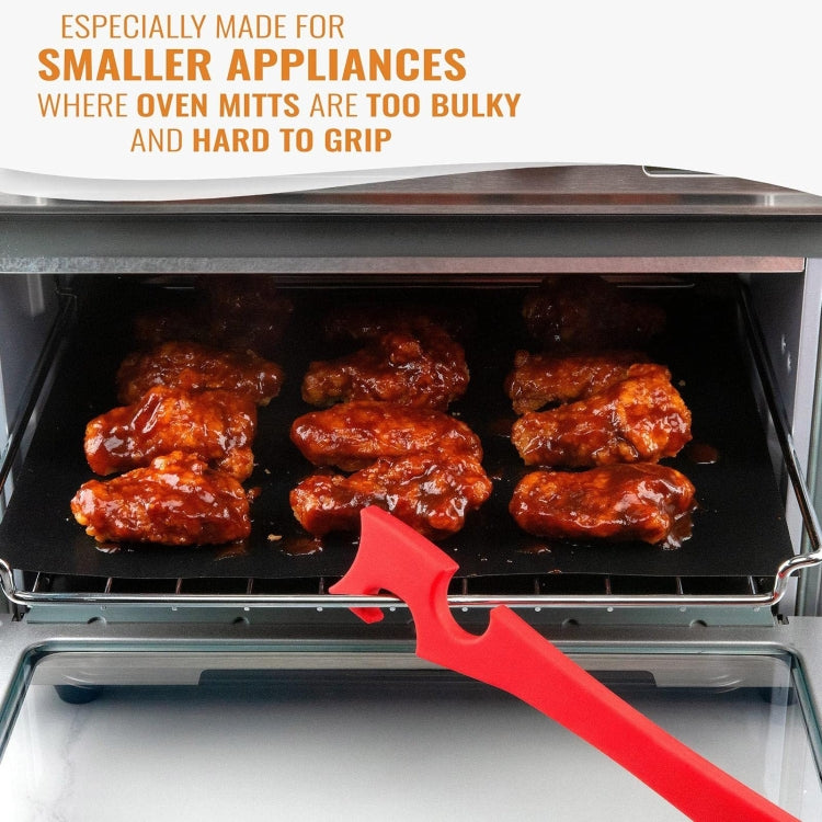 Kitchen Silicone Oven Rack Air Fryer Push Pull Tool with Longer Handle Small 20 x 2.8cm by bashfashion