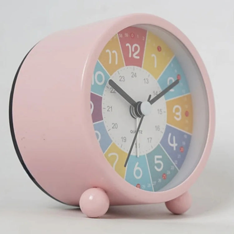 Children Educational Alarm Clock Desktop Mute Small Clock With Night Light, Style: White B by bashfashion