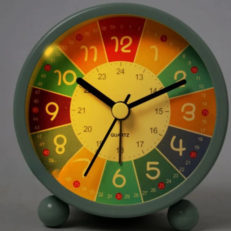 Children Educational Alarm Clock Desktop Mute Small Clock With Night Light, Style: White B by bashfashion