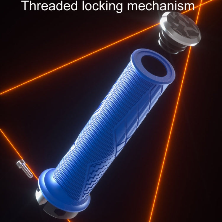 ENLEE 1pair Silicone Bicycle Covers Lockable Cycling Grips With Handlebar Blocking(Blue) by ENLEE