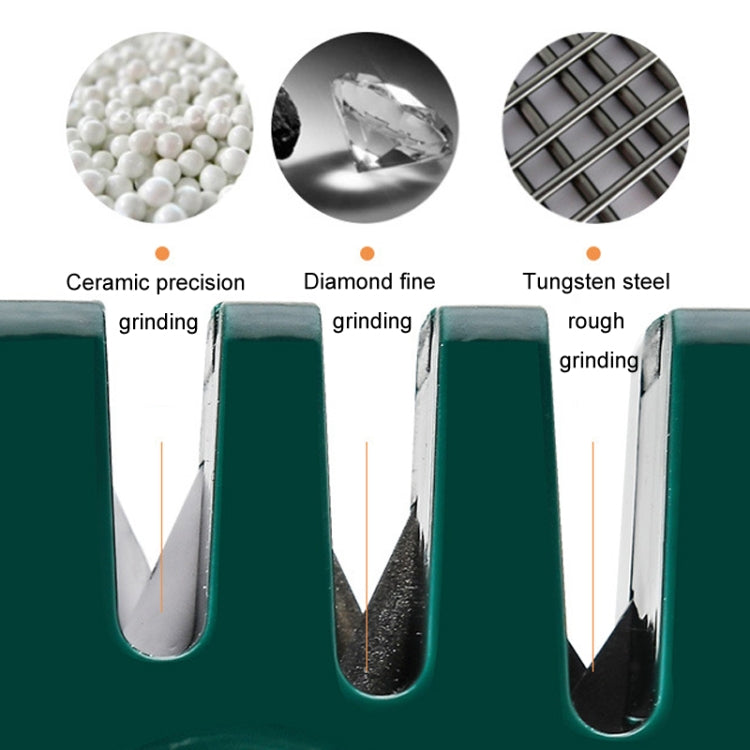 4 In 1 Knife Sharpener 4-Stage Kitchen Quick Sharpening Stone Manual Sharpening Tool(Orange) by bashfashion