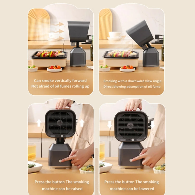 Desktop Range Hood Barbecue Small Movable Liftable Extractor Hood 2 Wind Speeds Adjust EU Plug by bashfashion
