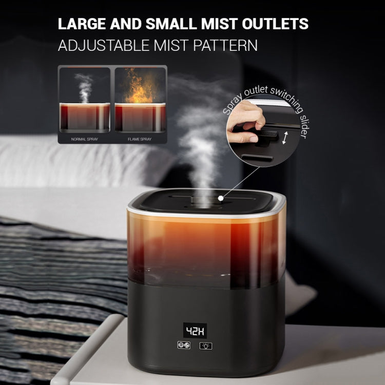 JSQ-58 1.1L large Capacity Digital Display Flame Atomization Humidifier, Color: Matt Black(EU Plug) by bashfashion