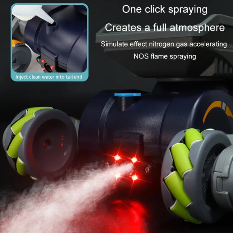 Eight Wheel Stunt Robot Dog Smart Gesture Sensor RC Kids Toy Car With Lights Music Spray Car, Style: Green Single RC by bashfashion