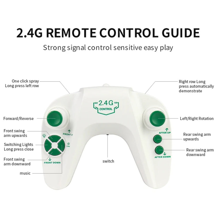 Eight Wheel Stunt Robot Dog Smart Gesture Sensor RC Kids Toy Car With Lights Music Spray Car, Style: Tank Green Single RC by bashfashion