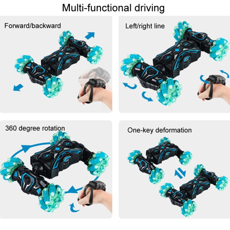 2.4G Spray RC Car Gesture Sensor Music Lights Twist Stunt Drift Car Double Side Driving Buggy Toy, Color: Handle RC Green by bashfashion