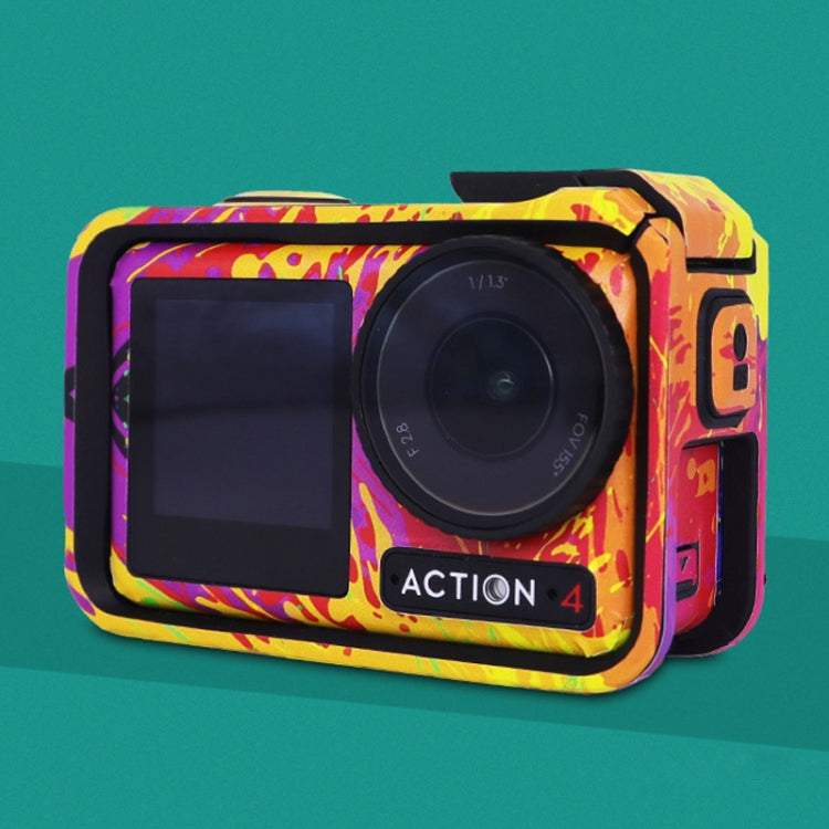 For DJI Action 4 Motion Camera Stickers All Inclusive Photo Frame Color Changing Stickers Accessories, Style: AC4-10 Circuit Dark Gold by bashfashion