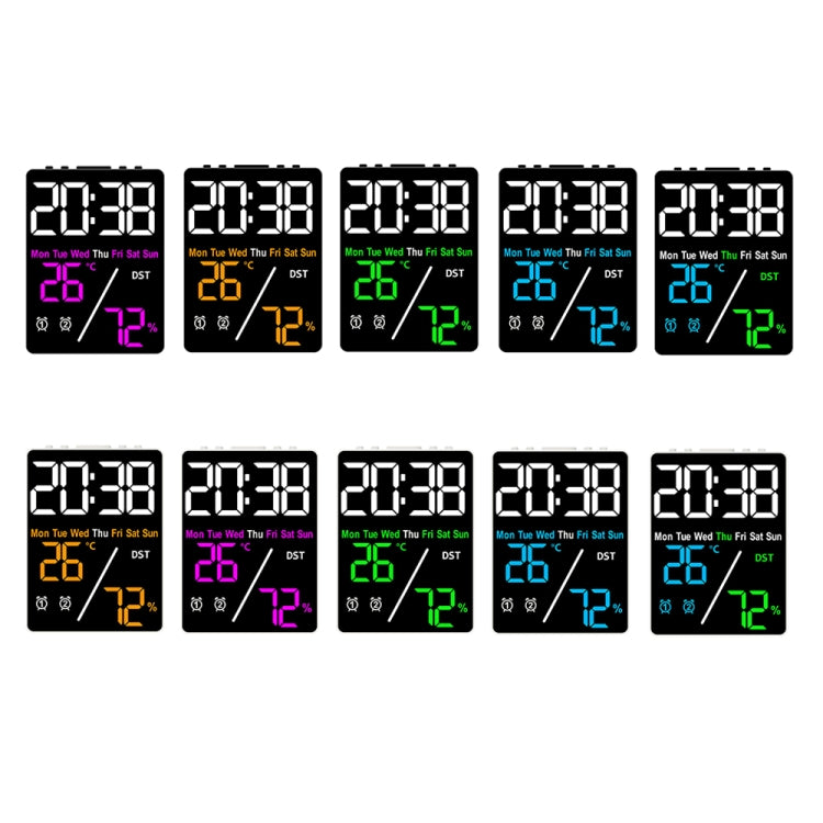 Multifunctional Temperature / Humidity Display Electronic Alarm Clock, Color: Orange Black by bashfashion