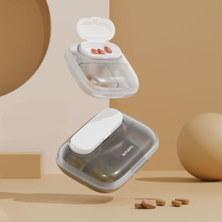 Portable Pill Box Dispenser Sealed Large Capacity Seven Days a Week Medication Organizer, Color: 4 Grids White by bashfashion