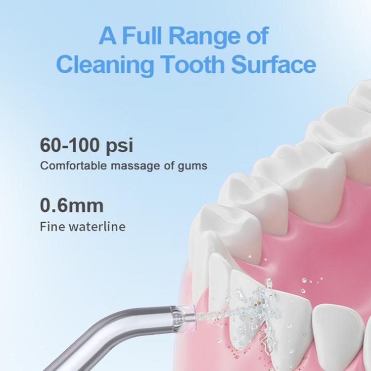 F500 IPX7 Waterproof 350ml Rechargeable Portable Handheld Pulse Electric Flosser(White) by bashfashion