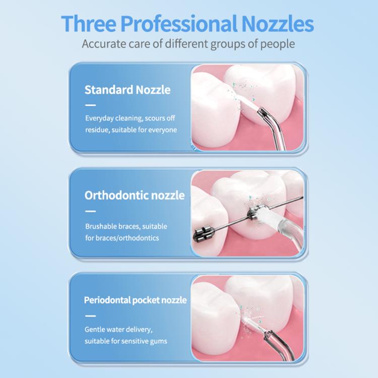 F500 IPX7 Waterproof 350ml Rechargeable Portable Handheld Pulse Electric Flosser(White) by bashfashion