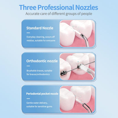 F500 IPX7 Waterproof 350ml Rechargeable Portable Handheld Pulse Electric Flosser(White) by bashfashion