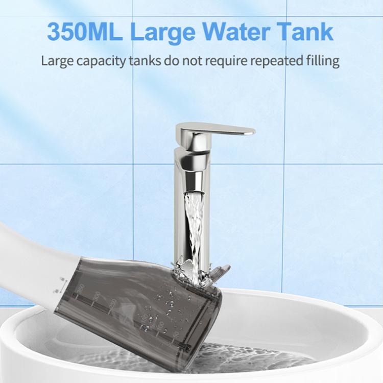 F500 IPX7 Waterproof 350ml Rechargeable Portable Handheld Pulse Electric Flosser(White) by bashfashion