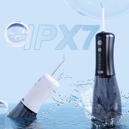 F500 IPX7 Waterproof 350ml Rechargeable Portable Handheld Pulse Electric Flosser(White) by bashfashion