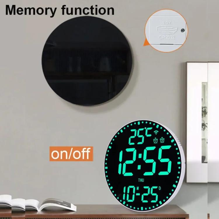 Wifi App Control LED Digital Wall Clock With RGB Light Multi-Functional Alarm Clock(Black Shell Black Surface) by bashfashion