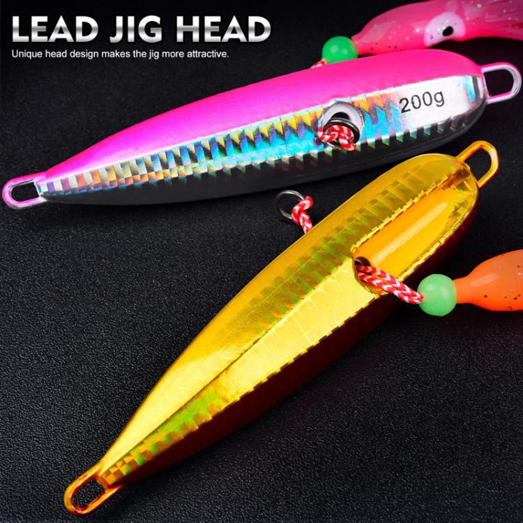 60G PROBEROS LF159 Luminous Bearded Squid Hook Slow Cranking Road Runner Iron Plate Bionic False Bait(E) by PROBEROS