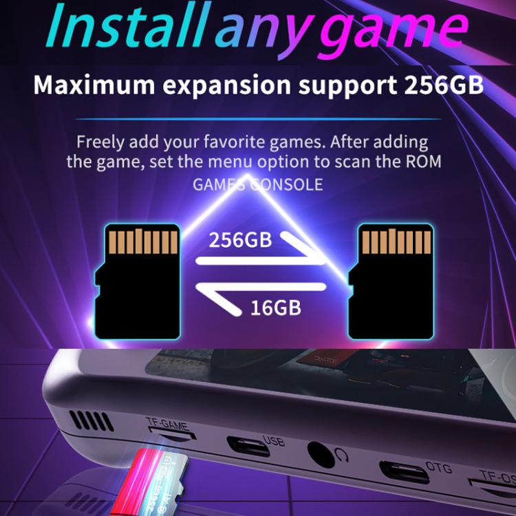 H36S 3.5 Inch IPS HD Screen Retro PSP Game Console Linux System GBA Handheld Video Game Console, Memory: 64G(White) by bashfashion