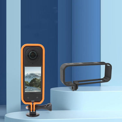 For Insta360 X5 360 Camera CQT Expandable Protective Cage Shockproof Case Vertical Orange by CQT
