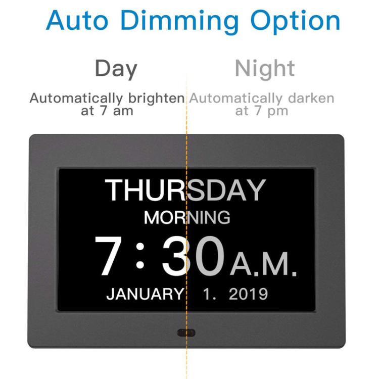 10-Inch Digital Clock With Voice Time Announcement, Auto DST Adjustment, 20 Custom Alarms, 8 Medication Reminders AU Plug Black by bashfashion